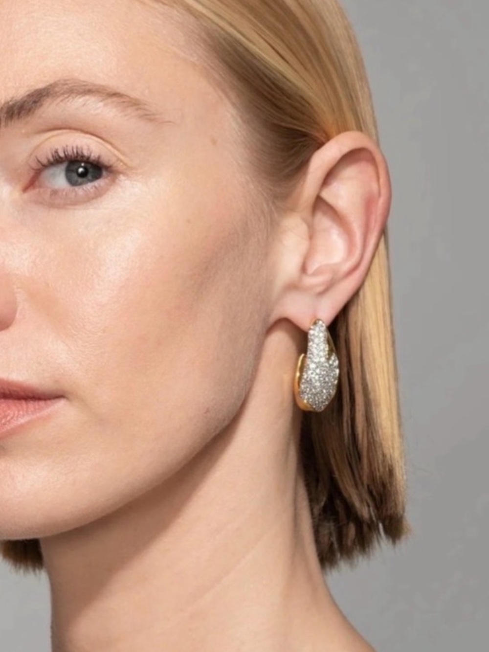 NEW ALEXIS BITTAR Solanales Sculpted Drop Earrings Gold Clear MY13